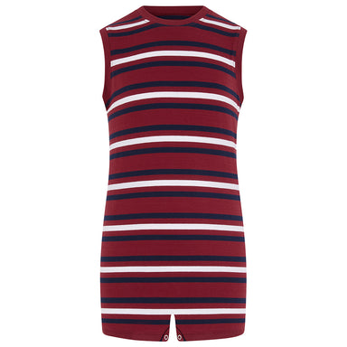 KayCey® Signature Stripes adult sleeveless adaptive popper bodysuit in super soft cotton-rich fabric