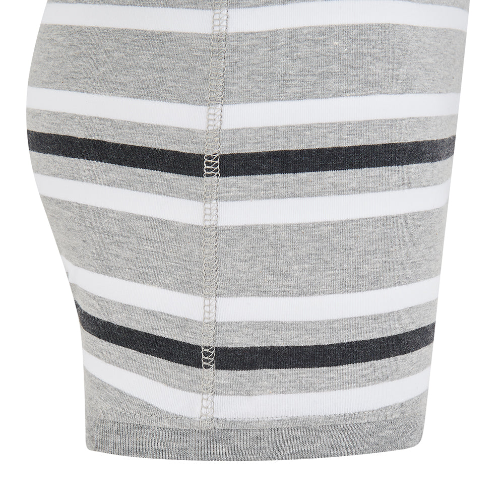 KayCey® Signature Stripes Short Sleeve Popper Vest Bodysuit