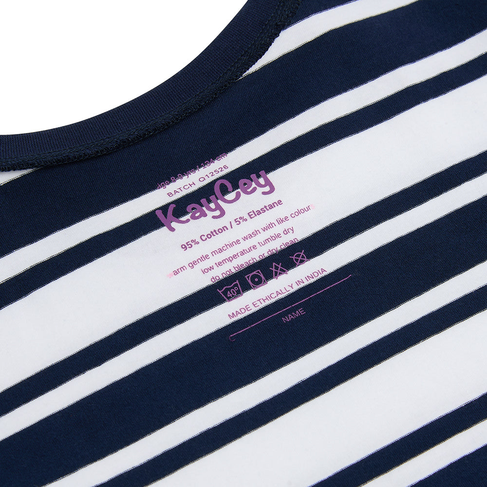 KayCey® Signature Stripes Short Sleeve Popper Vest Bodysuit