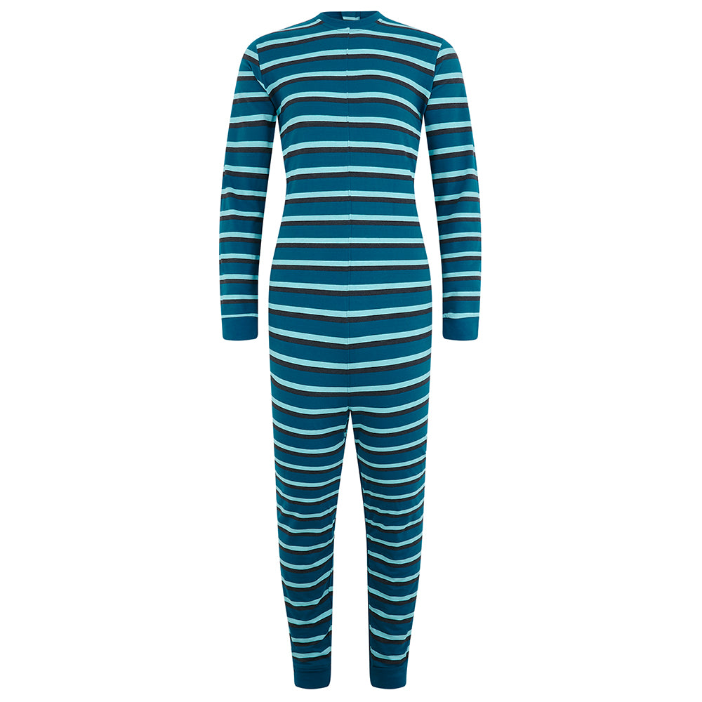 KayCey® Signature Stripes Long Sleeve Ankle Length Zip Back Jumpsuit