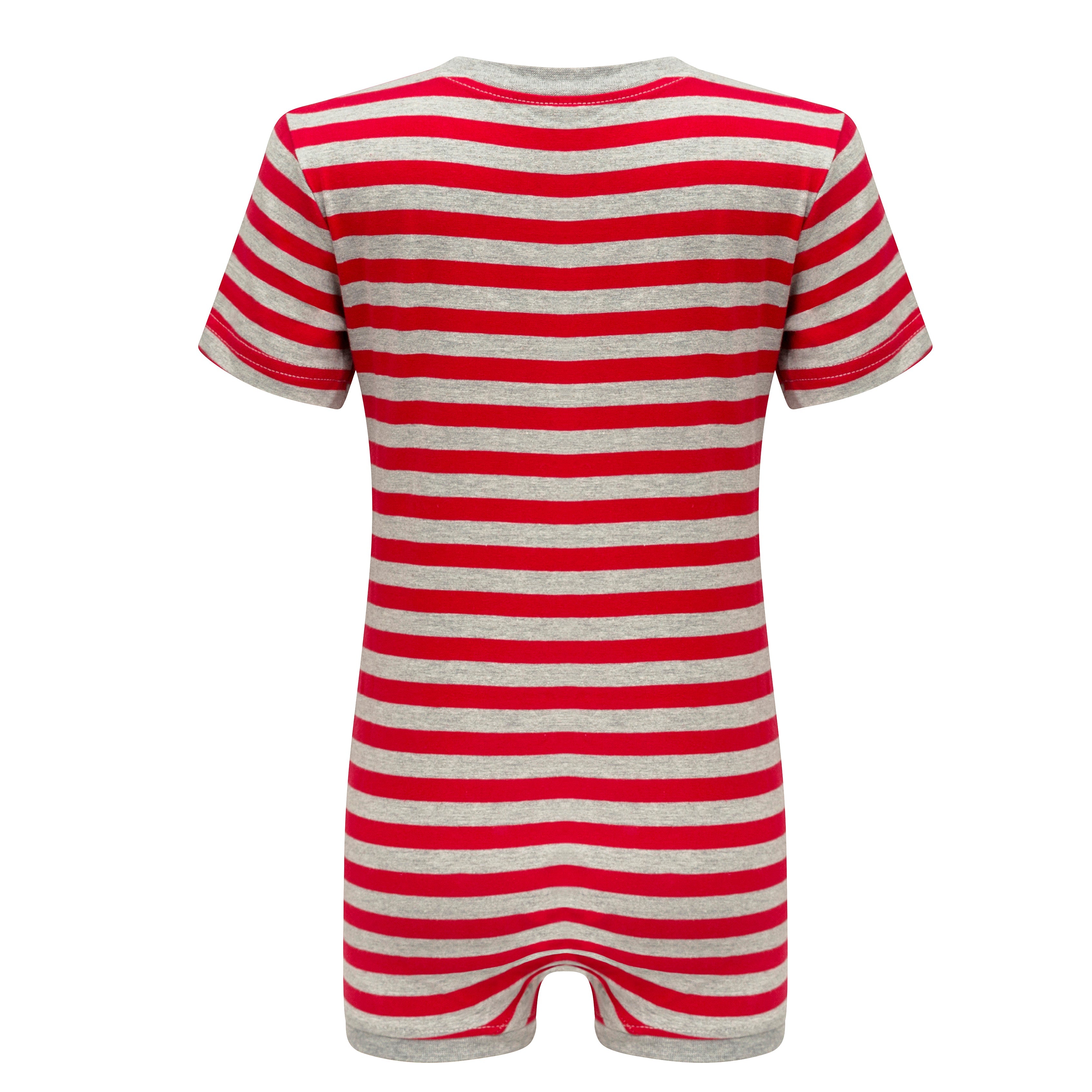 KayCey_Adaptive_clothing_for_older_children_with_special_needs_Short_Sleeve_grey-redStripe_Back
