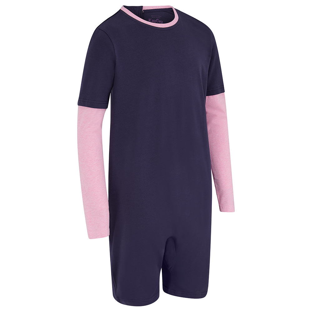 KayCey®Z Secret Zip Back Jumpsuit - Long Sleeve / Short Leg - Kids