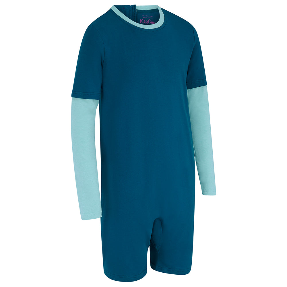 KayCey®Z Secret Zip Back Jumpsuit - Long Sleeve / Short Leg - Kids