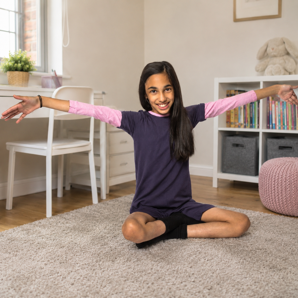KayCey®Z Secret Zip Back Jumpsuit - Long Sleeve / Short Leg - Kids
