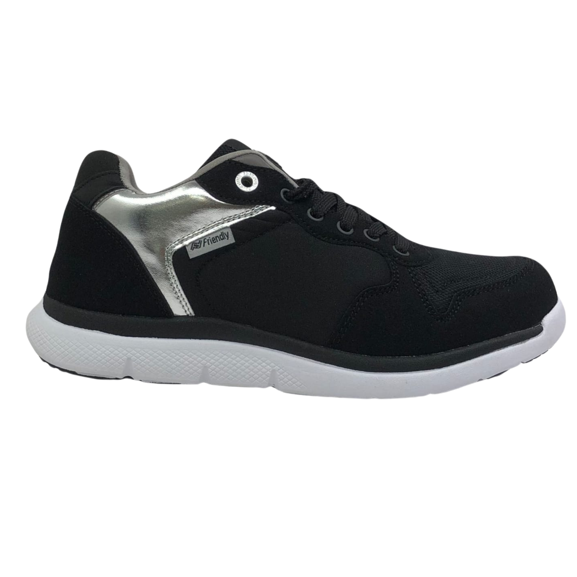 Friendly Shoes Excursion (Women's) - Mid Top Black Silver