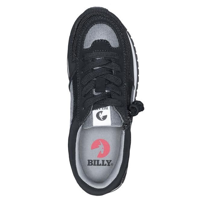 BILLY FOOTWEAR (KIDS) - BLACK /CHARCOAL FAUX SUEDE TRAINERS