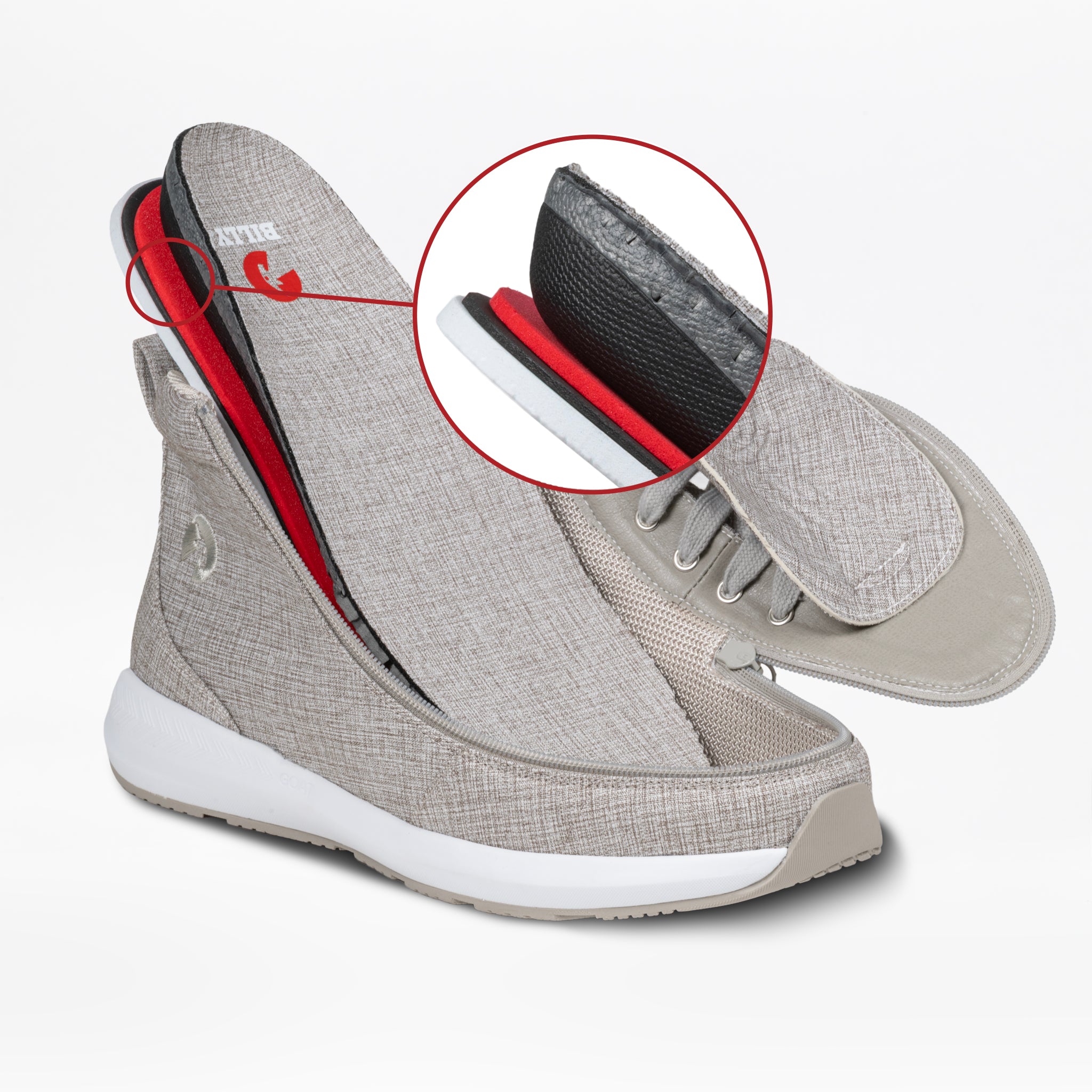Billy Footwear (Mens) - High Top Grey Jersey Billy Goat Classic Canvas Shoes