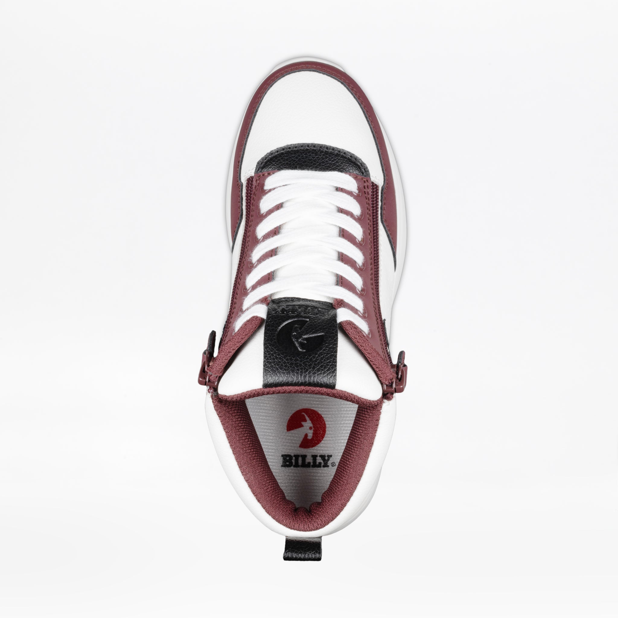 Billy Footwear (Womens) - High Top White/Wine/Black Comfort DZ