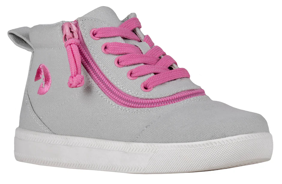 Billy Footwear (Kids) DR Fit- Short Wrap High Top DR Canvas Grey / Pink