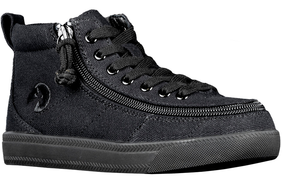 Billy Footwear (Kids) DR Fit - High Top DR Canvas Black to the Floor