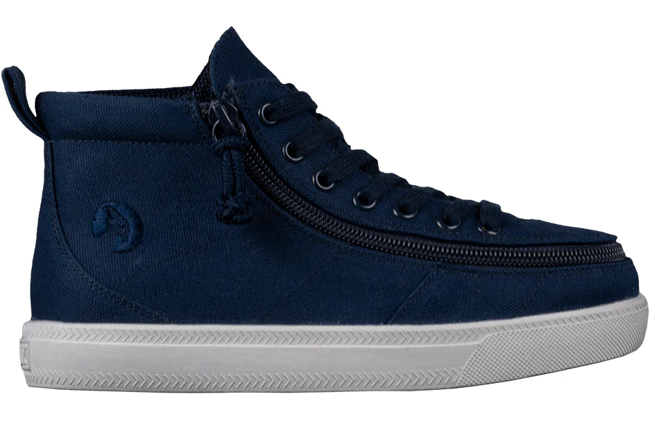 Billy Footwear (Kids) DR Fit - High Top DR Canvas Navy