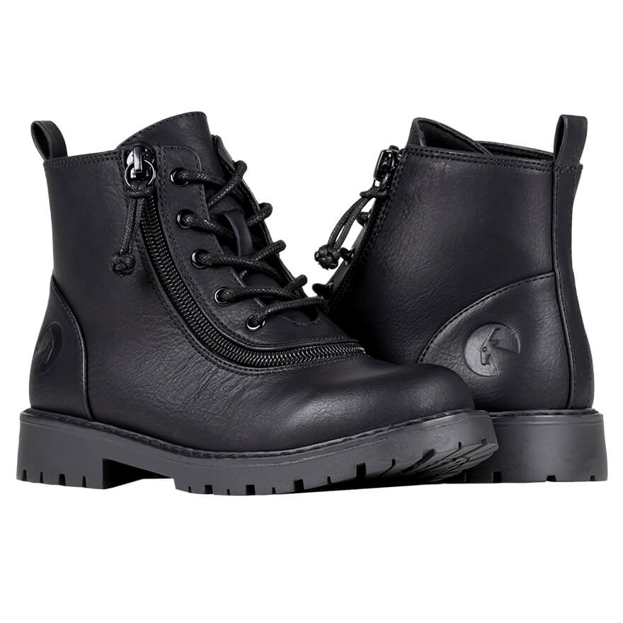 Billy Footwear (Kids) - Boot 2 - Short Wrap Faux Leather - Black