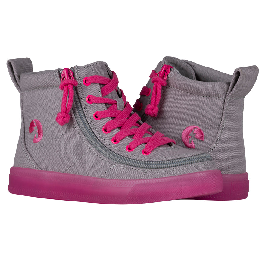 Billy Footwear (Kids) - High Top Canvas Grey / Pink
