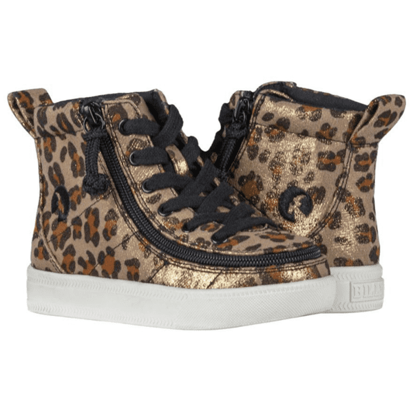 BILLY FOOTWEAR (KIDS) - HIGH TOP LEOPARD SHIMMER TEXTILE SHOES