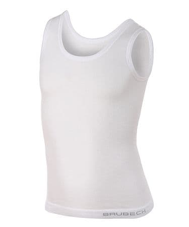 Brubeck Comfort Cotton - Boys Sleeveless Vest - White - TA10220 - see bundle offers