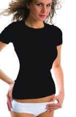 Brubeck Comfort Cotton - Ladies Tee Shirt  - Seamfree Baselayer - SS00970 - black - see bundle offer